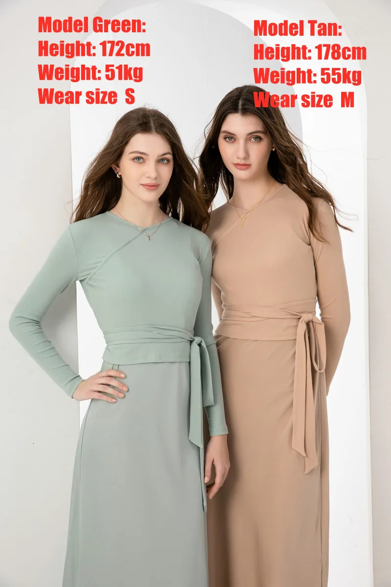 AS 2024 woman clothing high Strectch ribbing closedfit wrap tops Matte Satin dress Maxi Ankle Floor Length matching sets 240402