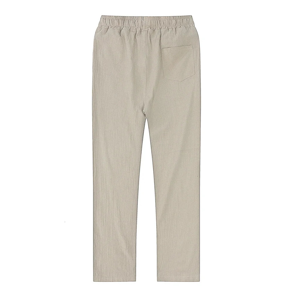 Mens Cotton Linen Pants Male Autumn Breathable Solid Color Linen Trousers Fitness Streetwear S-3XL 240402