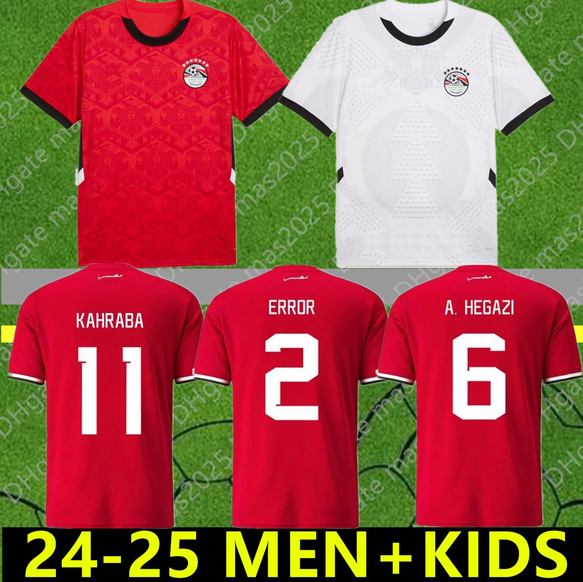 24 25 Egypt Soccer Jerseys 2024 2025 national team Red TREZEGUET M. ELNENY Football Uniforms Men Size S-XXL