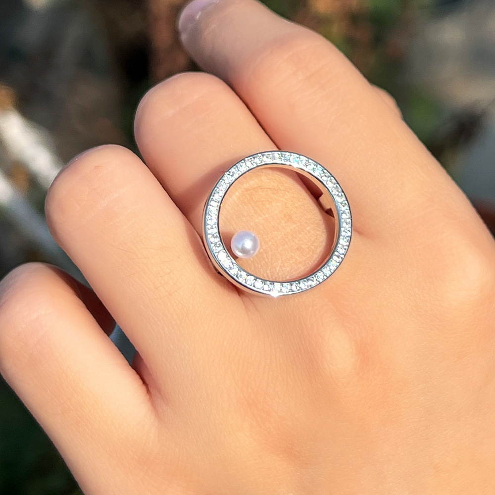 Elegant Wedding Rings Simple Fashion Jewelry Ins Top Sell Pave White Sapphire CZ Diamond 925 Silver Fill Party Eternity Women Open Circle Ring For Lov