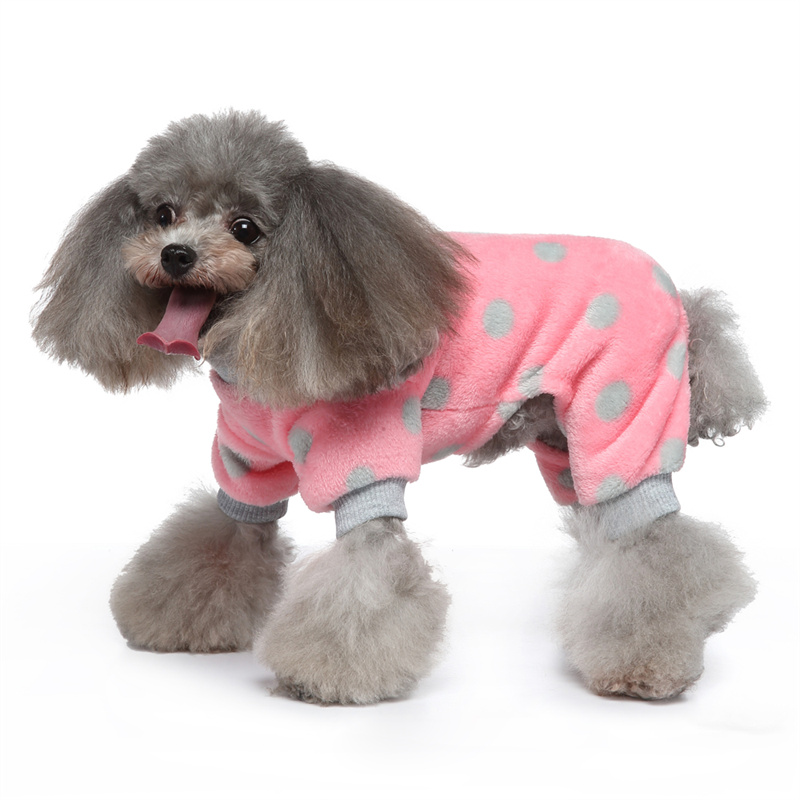Fuzzy Veet Pamas Dog Winter Clothes for Small Dogs Girl Pet Jumpsuit Doggy Apparel Free shipping
