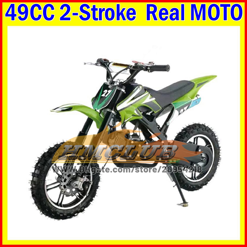 16Colors Real 49CC Real Dirt Bike Superbike MINI ATV Off-road Vehicle Mountain Small Motorcycle 2Stroke Vehicle Cross Beach Sports Car Scooter Boy Gir