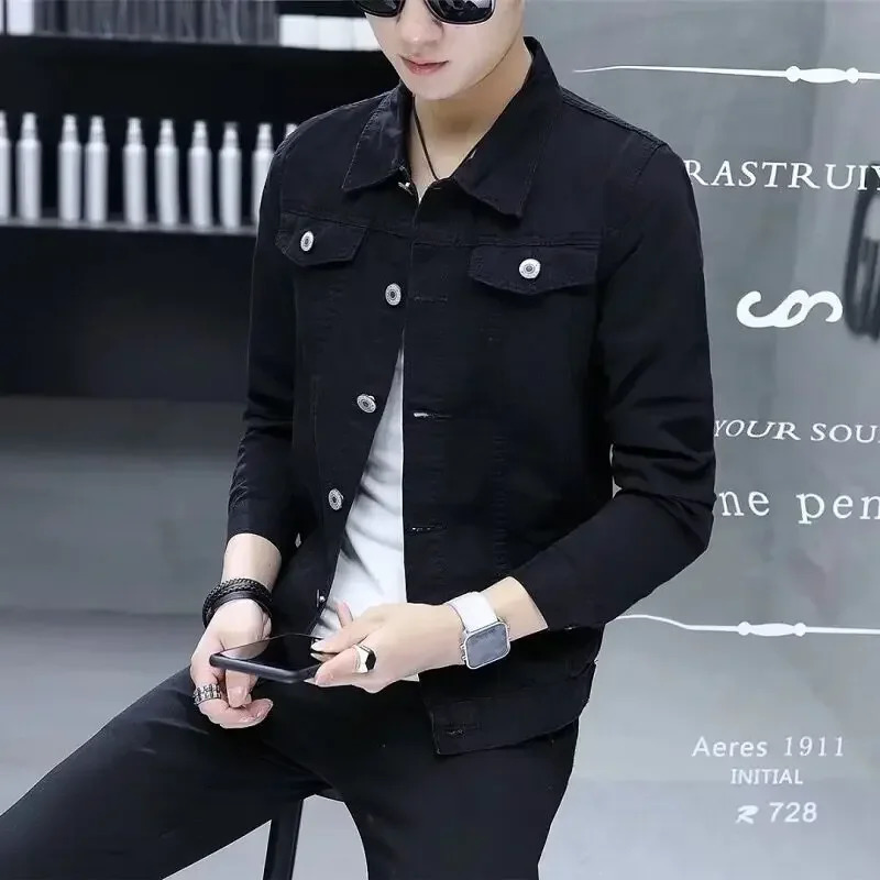 Mens denim jacket in red Korean mens Jean Coats Slim Fit low-cost and fast delivery large-sized Lxury low-priced mens clothing 241115