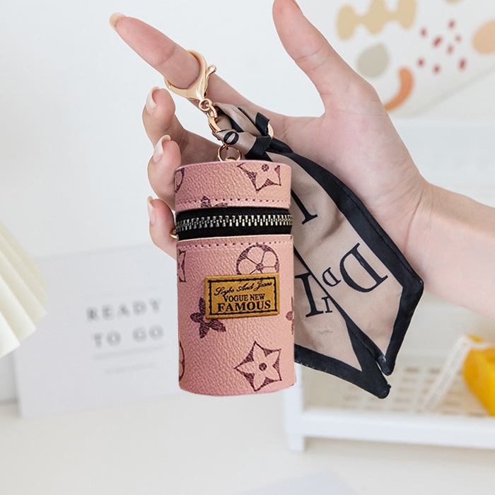 Zero Wallet Women's Ins Printed Mini Lipstick Makeup Designer's New Small Earphone Key Pendant Bag