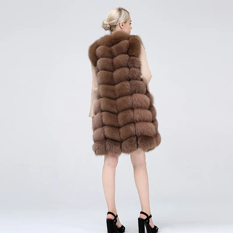 Natural Real Fur Vest Coat For Jacket Female Coats Waistcoat Long 241115
