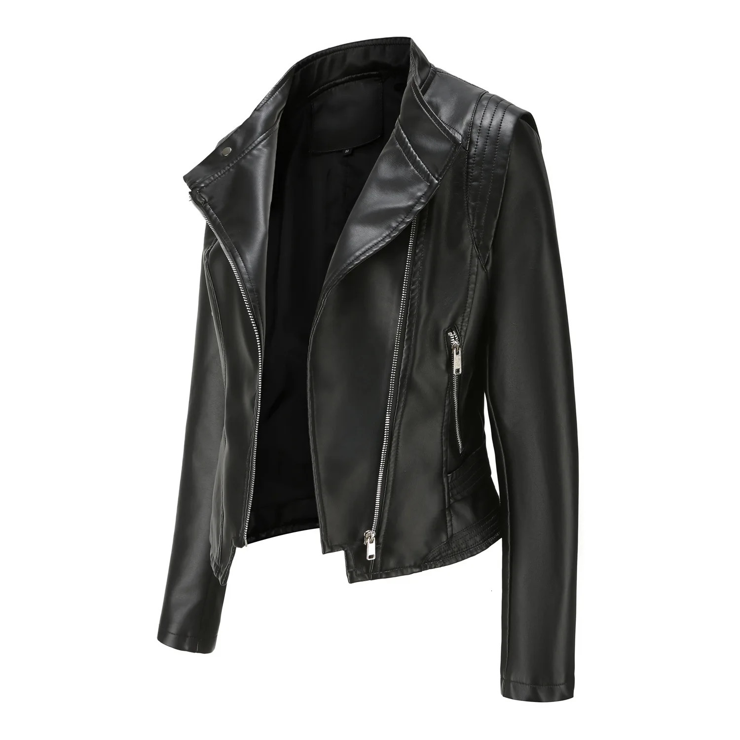 Women Vintage Autumn Soft Faux Leather Jackets Female PU Motorcycle Biker Black Punk Classic High Street Coats 241115