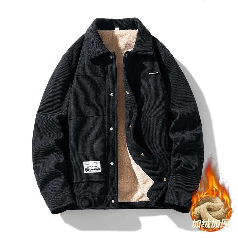 2024 New Trendy Men's Coat Fashion Flip Collar Single Breasted Jacket For Men