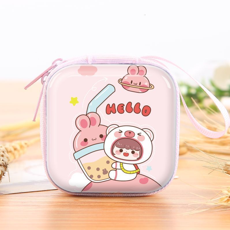 Designer's new astronaut tin square purse, children's coin handheld storage bag, little girl zipper bag