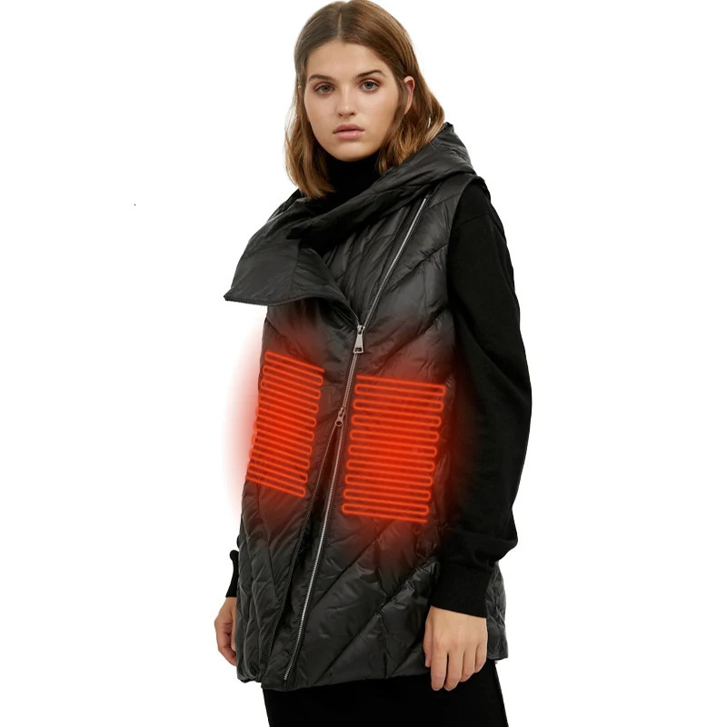 CEPRASK 8 Places Winter Intelligent Electric Vest Jacket Womens Coat USB Infrared Flexible Hooded Coat 241111