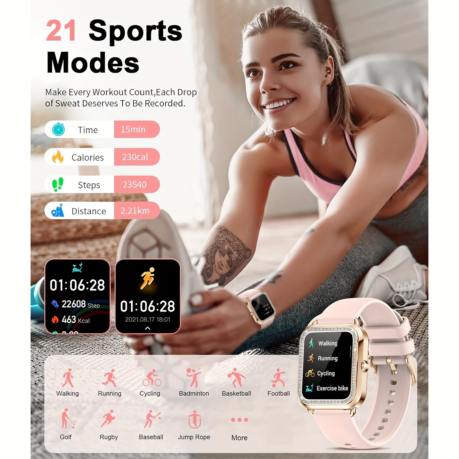 Women's Luxury Smartwatch with 1.57" HD Display - Elegant Design & Advanced Features