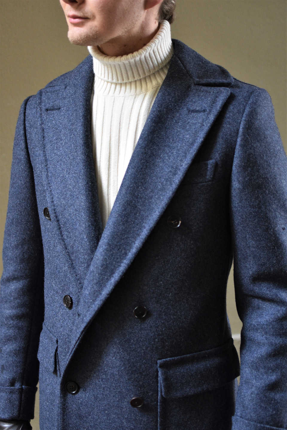 Handsome Men's Woolen Overcoat Notched Lapel Blazer Windbreaker Autumn Winter Special Design Oovercoat Custom Made Plus Size Jacket