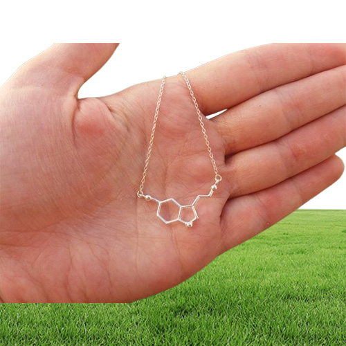 1 chemical molecular structure pendant necklace formula 5HT geometric exquisite nurse simple Lucky woman mOTHER men039s family
