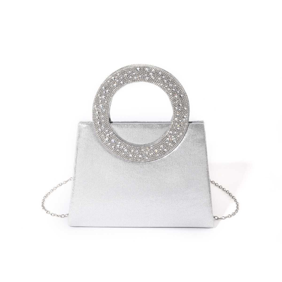 Design Sense Hot Stamping Diamond Water Diamond Shiny Crossbody Dinner Bag Wedding Party Niche Handbag