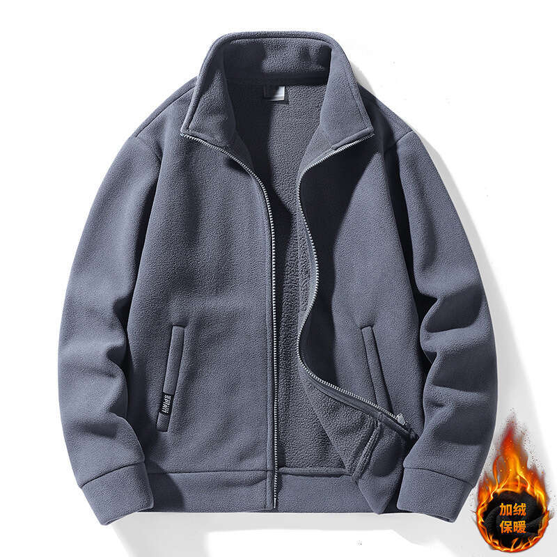 New For Men, Made Of Fleece Thickened Fleece, Hoodie, Men's And Women's Top, Stand Up Collar Cardigan, Casual Jacket