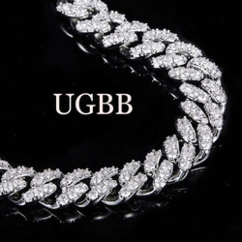 Ugb Hip Hop Men Jewelry Gra Certified 925 Sterling Silver Iced Out Miami Vvs Moissanite Diamond Cuban Link Chain Necklace