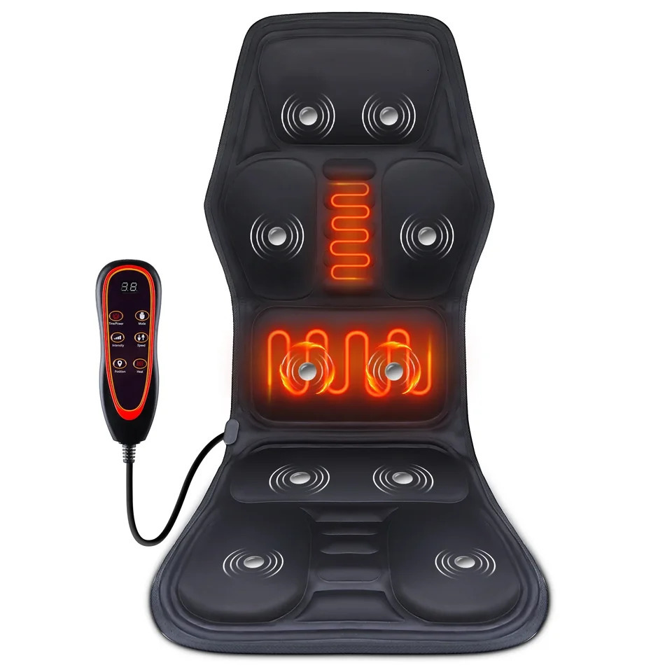 Electric back massager infrared full body massage chair cushion heated vibrator car home office waist and neck cushion chair cushion 241114ww