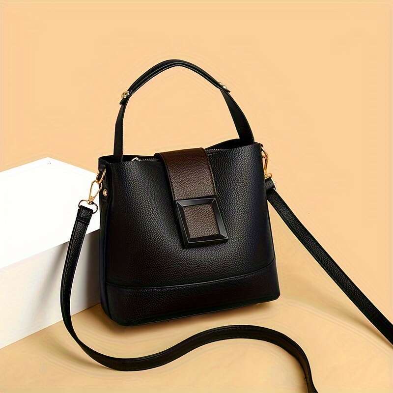 Chic Womens Bucket Bag Stylish Top Handle, Comfortable Shoulder Strap, Fashion-forward Design - Timeless Minimalist Style for the Modern Woman