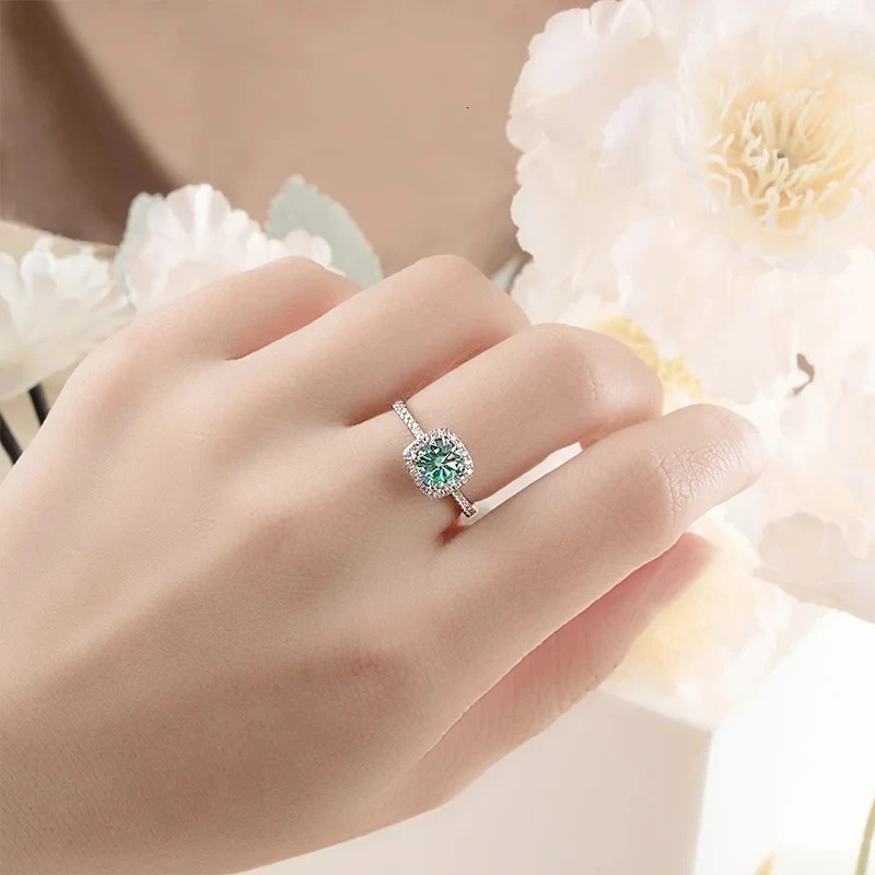 Joyce Jelly S925 Pure Silver Jewelry Womens 1 Carat Silica Diamond 3-Piece Necklace Ring Wedding Party 241115