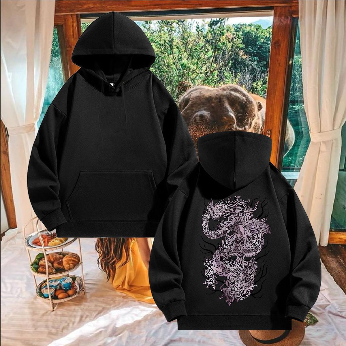 Fashion Unisex Sweatshirts Skull Warm Hoodie Pullover Top Hoodie Y2K Thick Fleece Breathable Long Sleeve