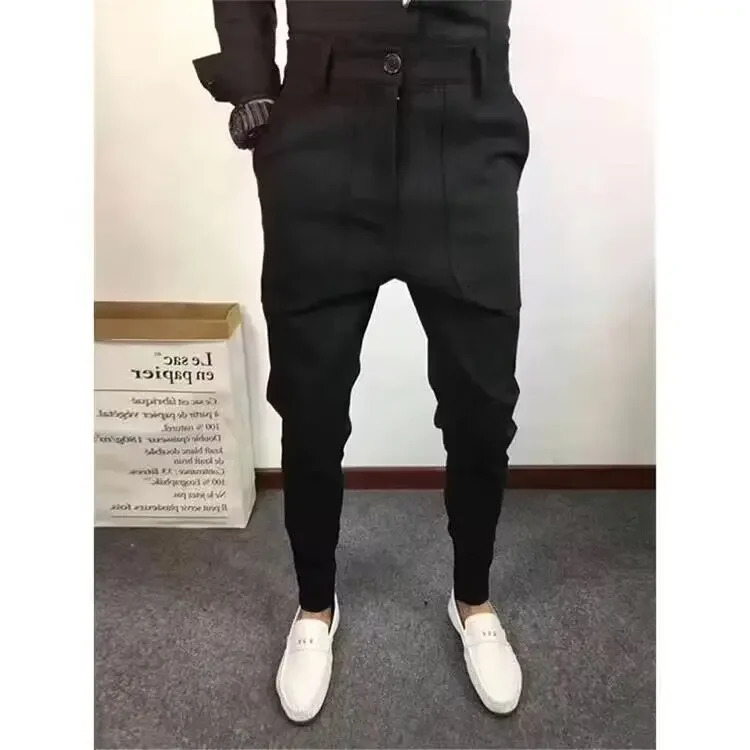 SpringSummer Mens Set Pants Fashion Casual Business Ultra Thin Fit Ankle Length Office Clothes Dress F51 241115