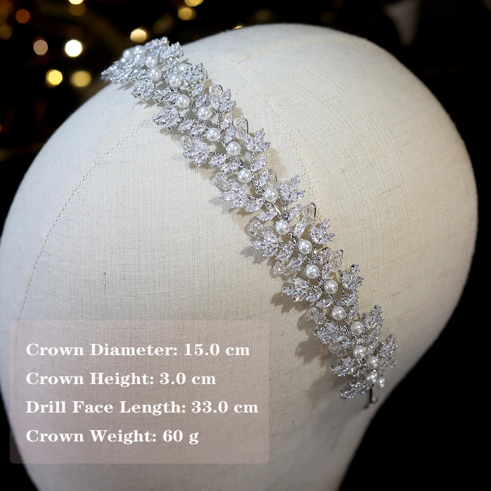 2024 Crystal Pearl Hair Accessories Fashionable Bridal Headwear Wedding Hair Accessories CZ Headwear 241115