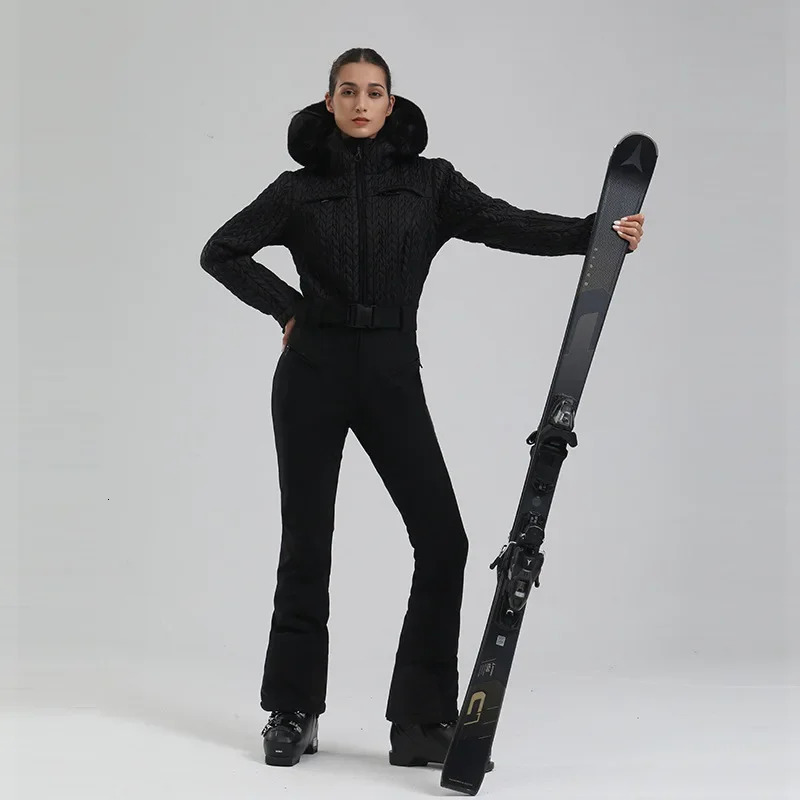 Pro Windproof New Skiing Suites Women Winter Warm Snow Jumpsuits Outdoor Waterproof Ski Clothes Snowfield Fit Tracuit Hoodies