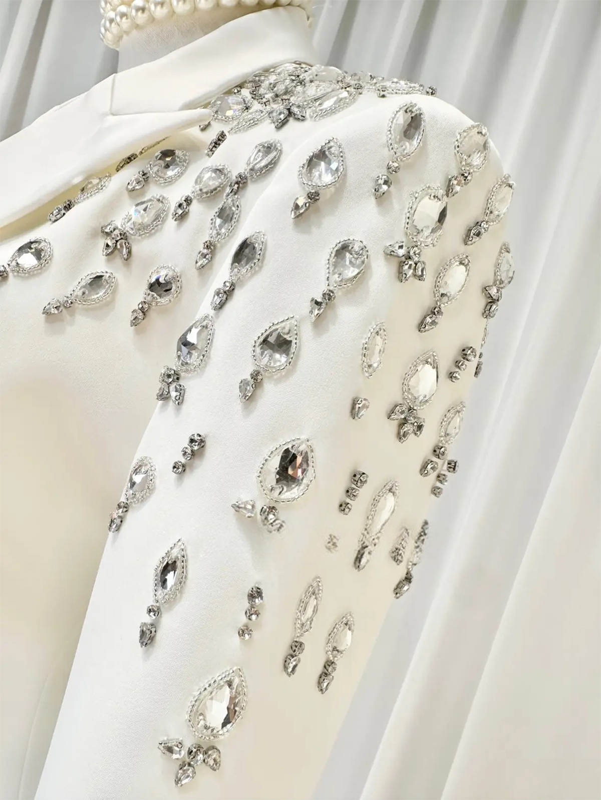 Designer Mother Of The Bride Suits Double Breasted Rhinestone Long Blazer Ladies Outfits Party Birthday Prom Blazer One Piece Set Wedding Party