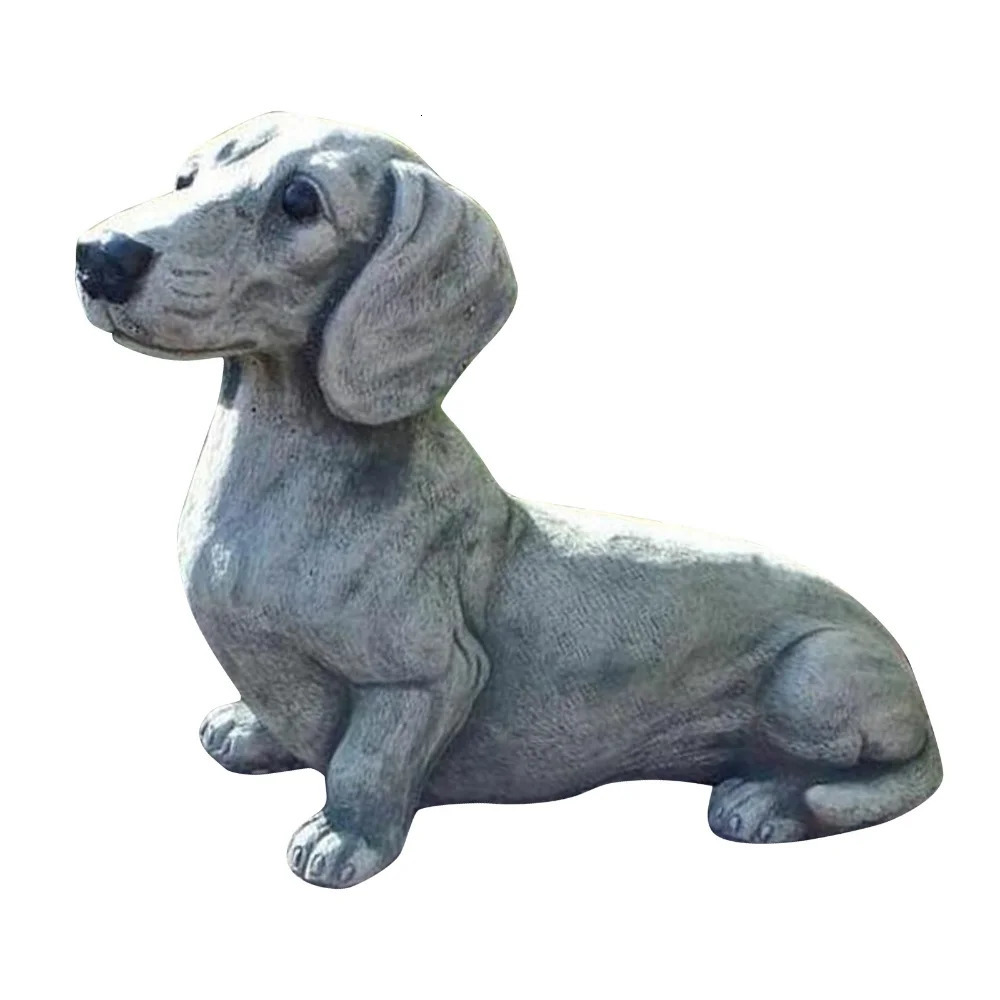 Dog Statue Outdoor Garden Resin Decor Dachshund French Bulldog Sculpture for Home Decoration Yard Ornament Puppy Figurines 240403