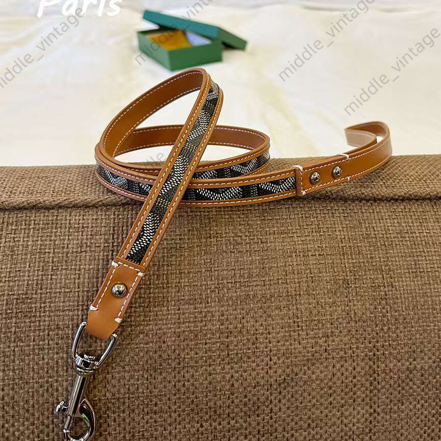 Designer Leash Apparel High-end Top-grade Cowhide Pet Dog Fashion Collar Set Gift Box