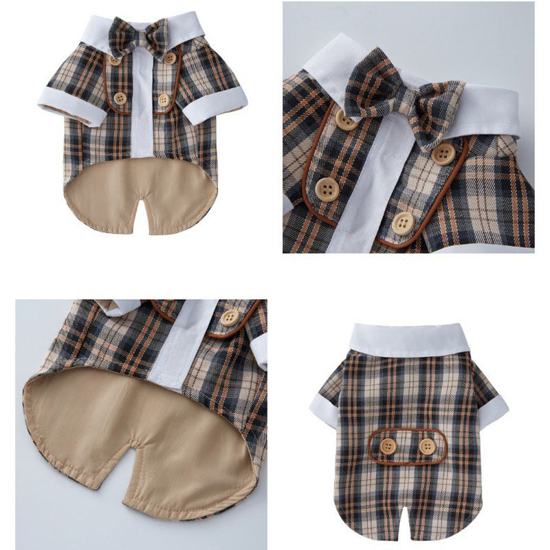 Pet Wedding Suit Formal Tuxedo with Black Bow Tie Dog Outfit for Small Medium Dogs Cats Dog Wedding Attire Dress Up Cosplay Prince Costume Gentleman A