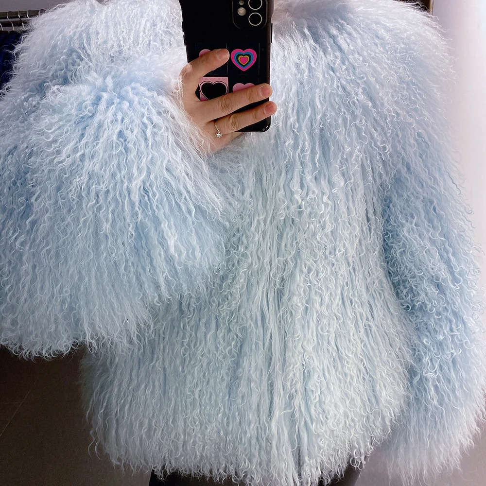 YOLOAgain More Colors 2024 Winter Warm White Mongolia Sheep Fur Jacket Coat Women Outerwear 241115