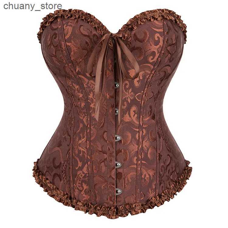 Belts Women Vintage Overbust Corset Tops Gothic Victorian Lace-up Boned Bustier Shapewear Slimming Waist Shaping Korset L240910