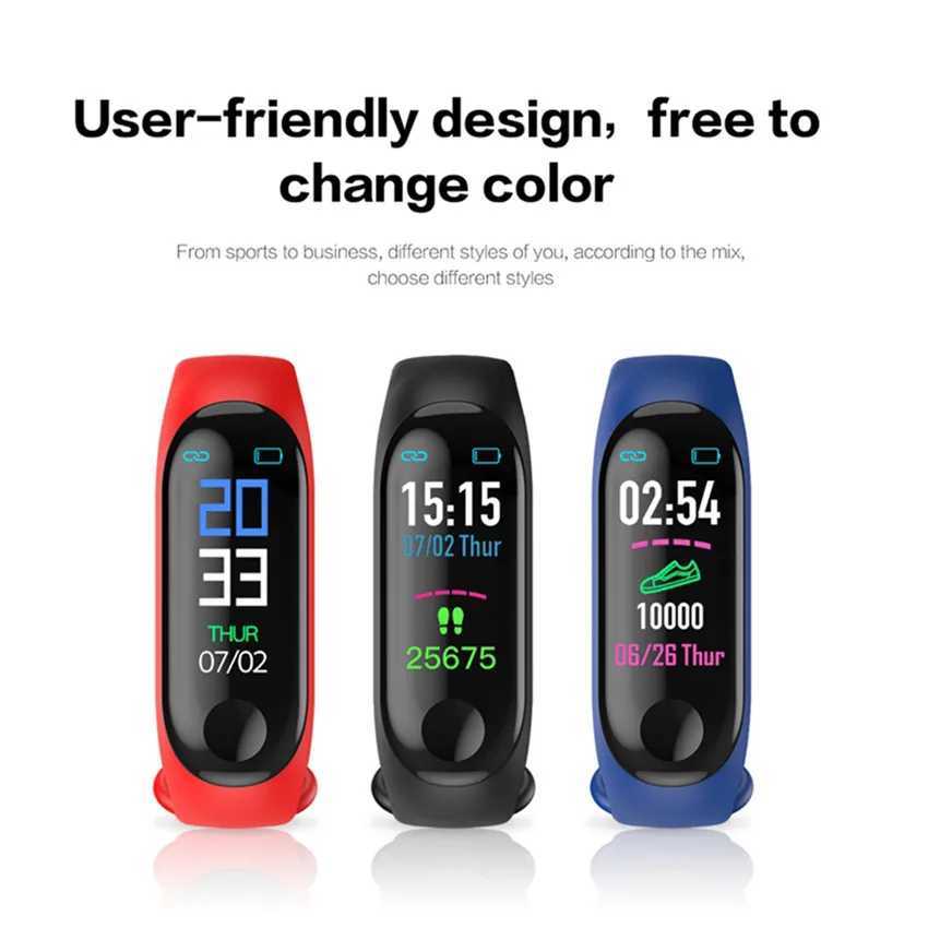Hot Smart Band Fitness Tracker Watch Smartband Step HR Bracelet for iOS/Xai/Honor PK Mi Band 3/4 Fit Bit 5 Not Xi Y241114 Y241119