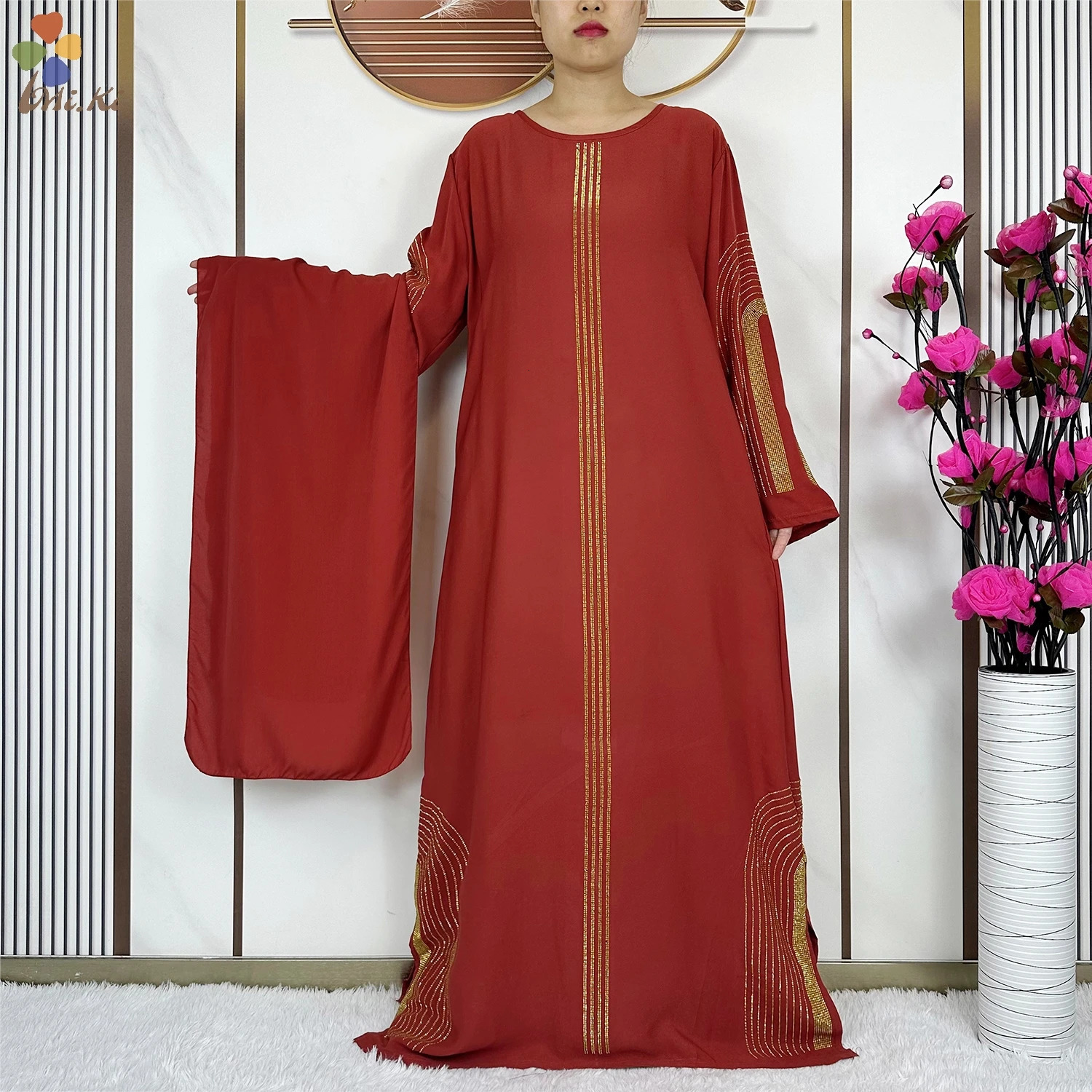 Latest African Fashion Abaya Gold Dia Weight Loss Dress Kaftan Robe Muslim Womens Long Sleeve Clothing 241111