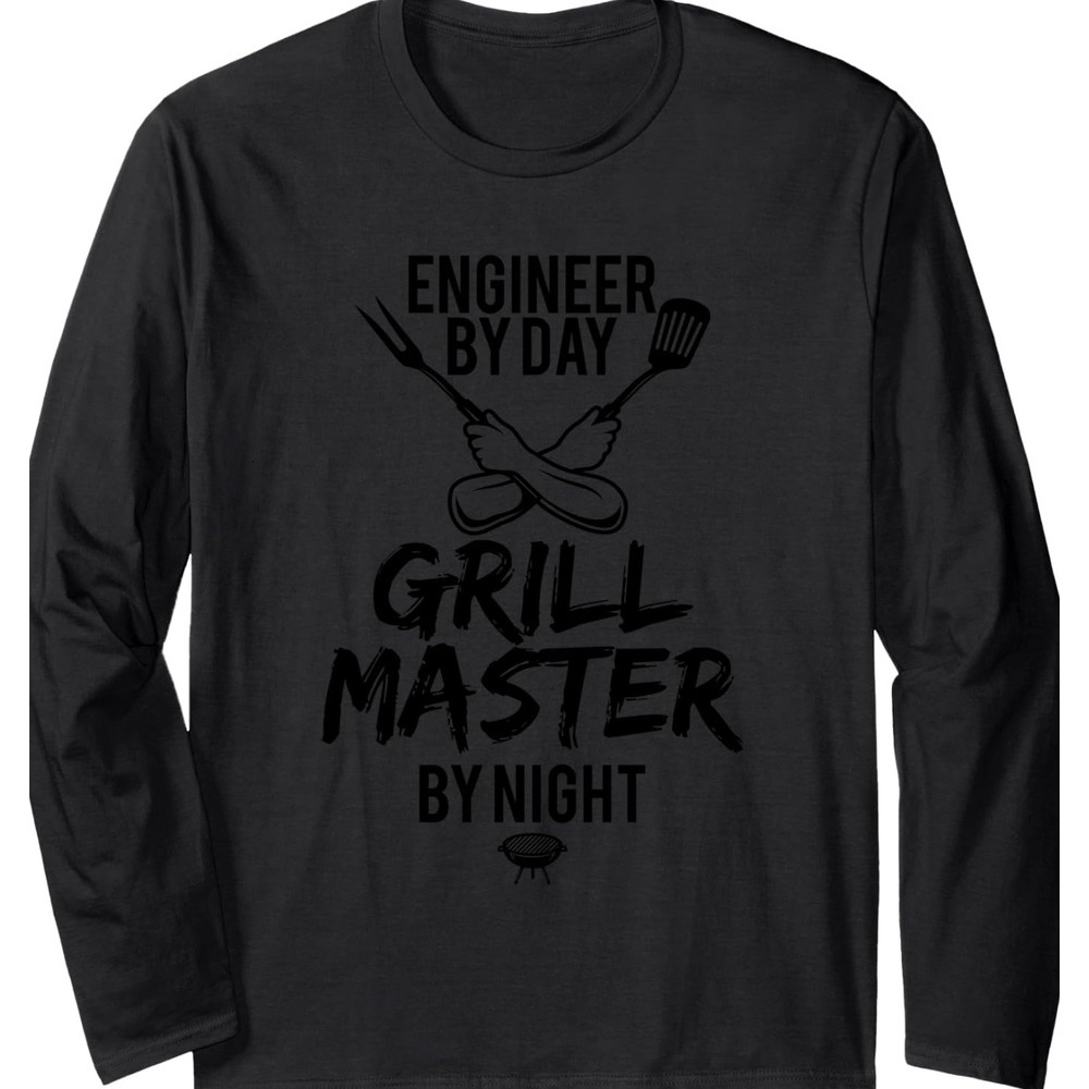Long Sleeve Shirts for Men sweatshirt Grill BBQ Master Engineer Barbecue Funny Gift Long Sleeve T-Shirt T shirt Tee Streetwear Casual tops clothes