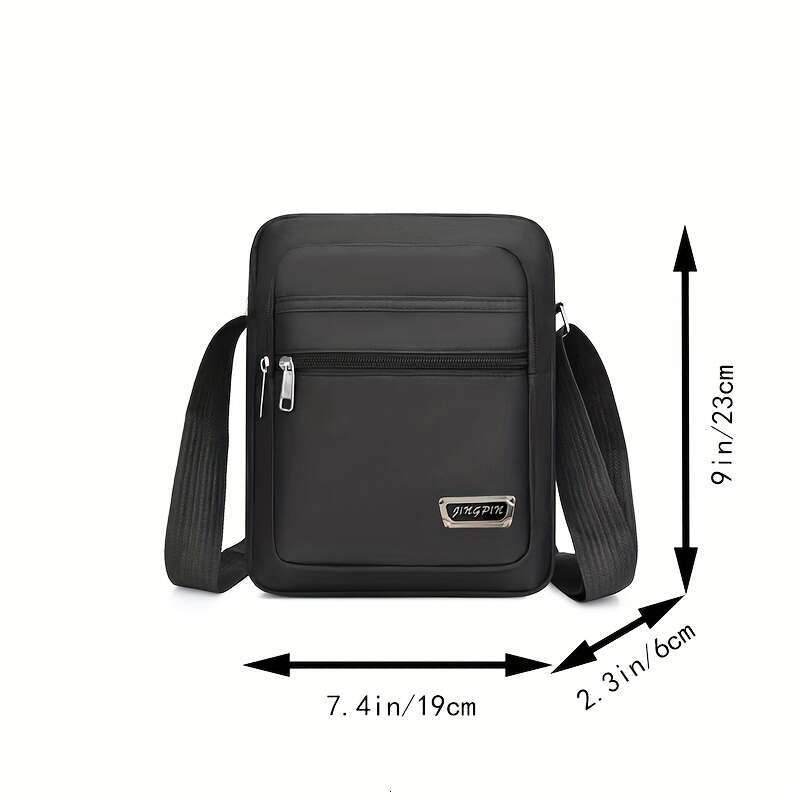 Large Capacity Multi-Layer Waterproof Cross Body Bag Spacious, Stylish, Practical Men Women - Ideal for Business, Travel, and Daily Use with Random Pu