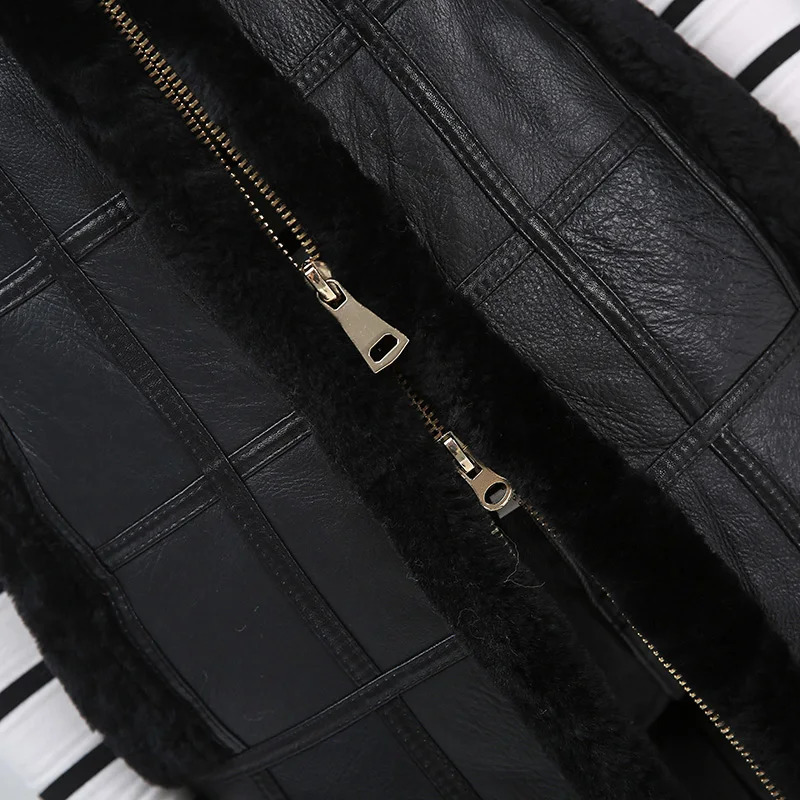 Sheep Shearing Winter Clothing Women Coat Stitching Medium Length Coats Fur Keep Warm Waistcoat Jacket 241115