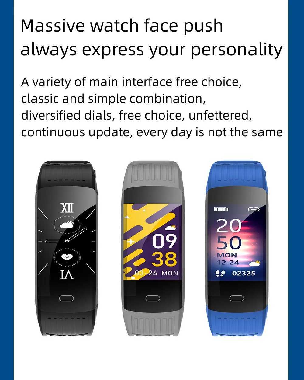 New smart bracelet customized wallpaper speed blood pressure monitoring weather music waterproof sports bracelet Y241114 Y241119