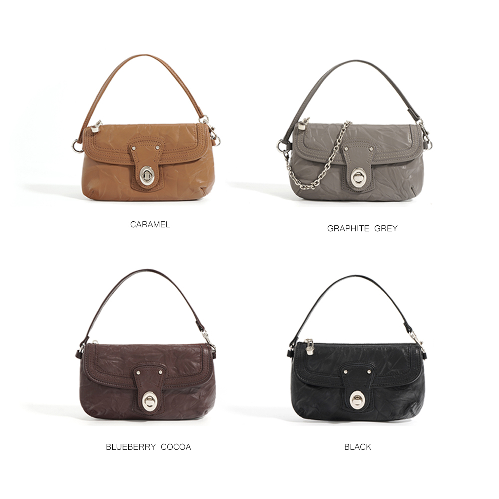 Street Fashion Designer Handbags With Top Handle Small Size Cowhide Leather Pleated Crossbody Bags dddmymoon