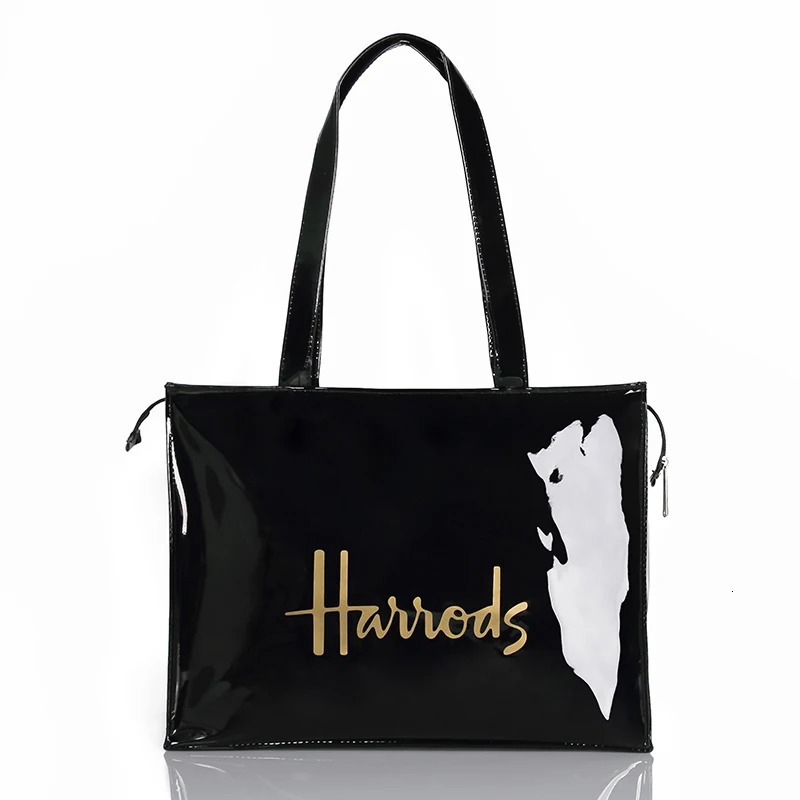 Horizontal Edition PVC Reusable Shopping Bag Eco-friendly London Lady Shopper Bag Large Capacity Waterproof Handbag Shoulder Bag R250327