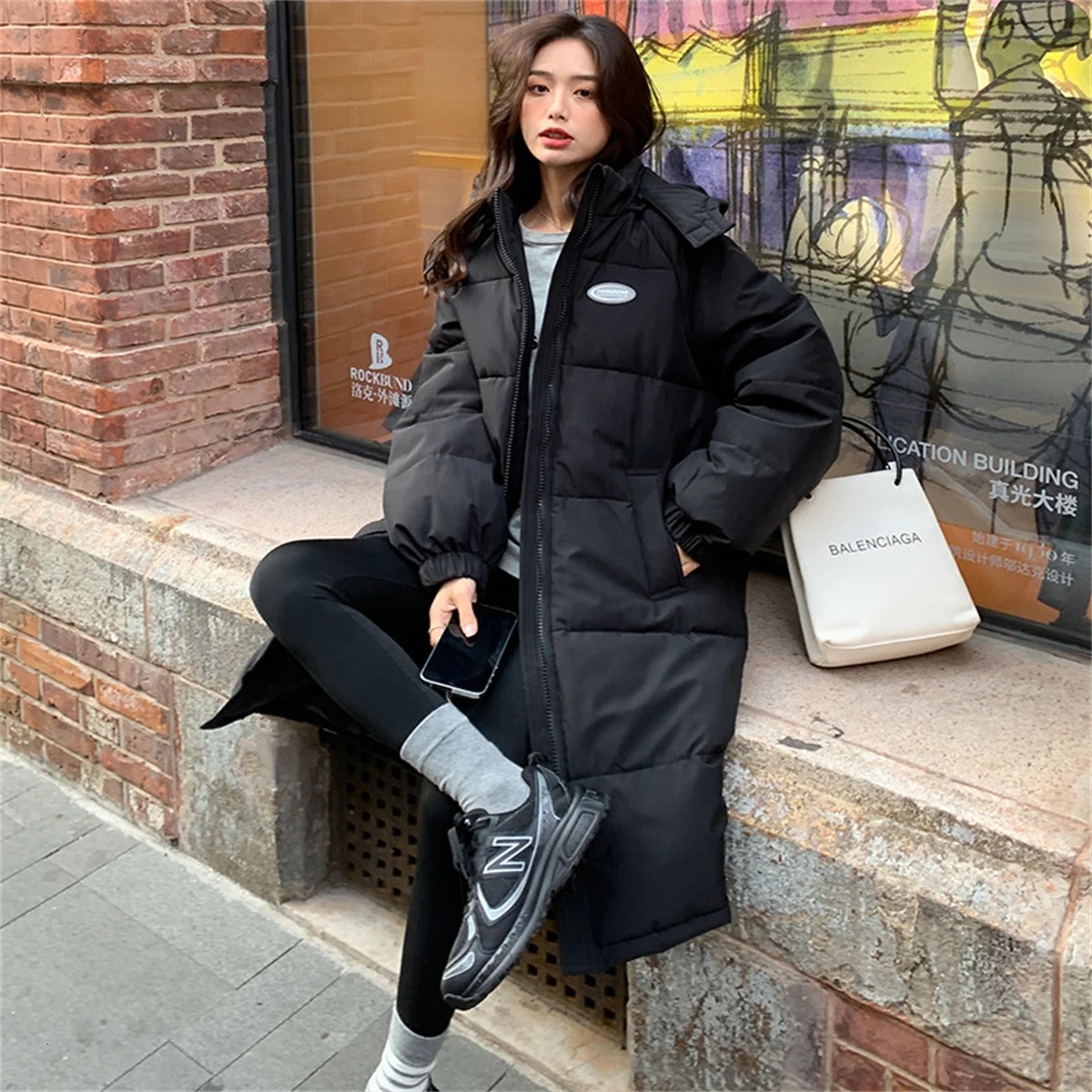 Winter Women Loose Jacket Coats Long Parkas Female Down Cotton Hooded Overcoat Thick Warm Jackets Windproof Casual Student Coat 241115