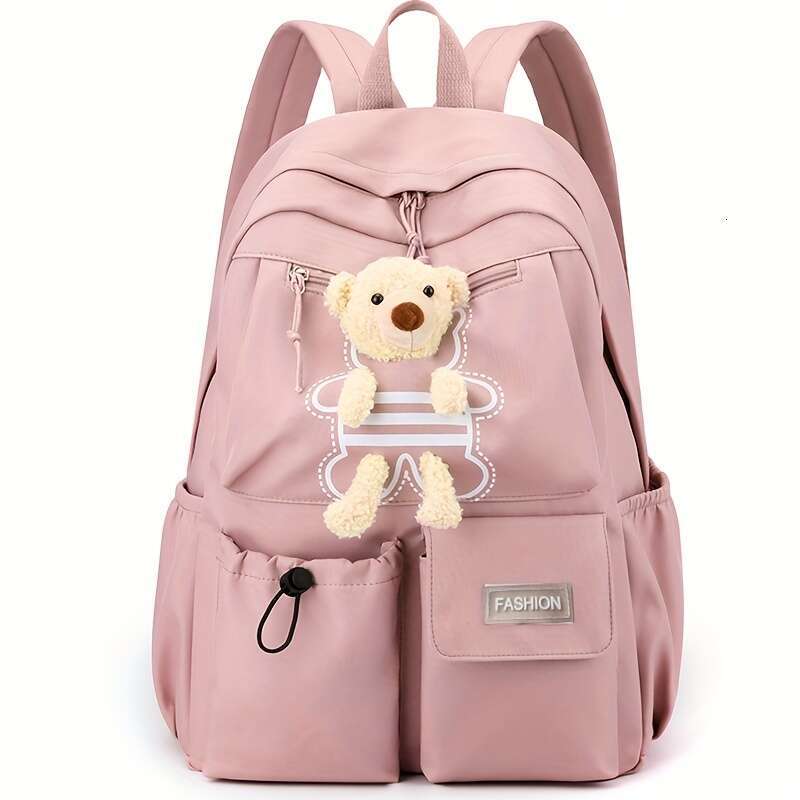 Minimalist junior high school backpack, campus bear backpack