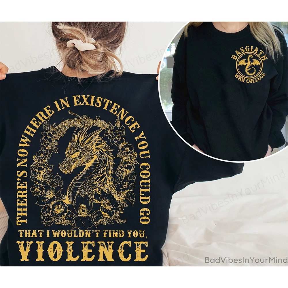 Women Y2K Top Retro Sweatshirt Fourth Wing Dragon Rider Basgiath War College Fantasy Academic Bookish 241114