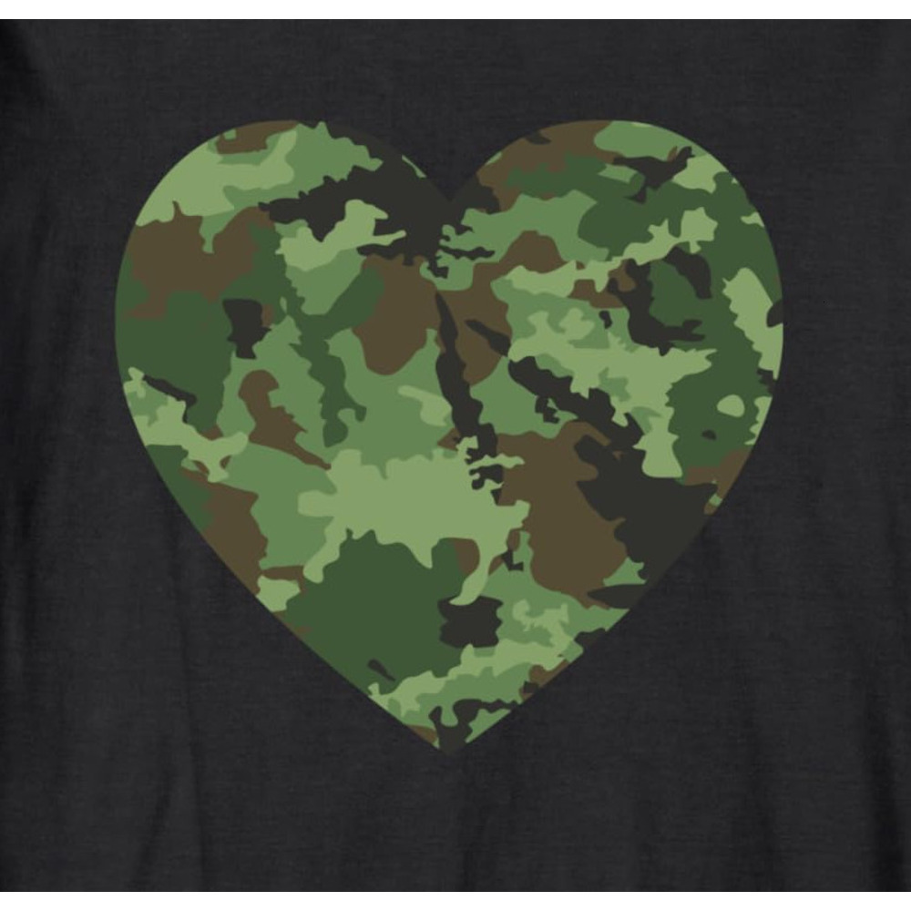 Long Sleeve Shirts for Men sweatshirt Love American Soldier Troops Camouflage Heart Gift Long Sleeve T-Shirt T shirt Tee Streetwear Casual tops clothe