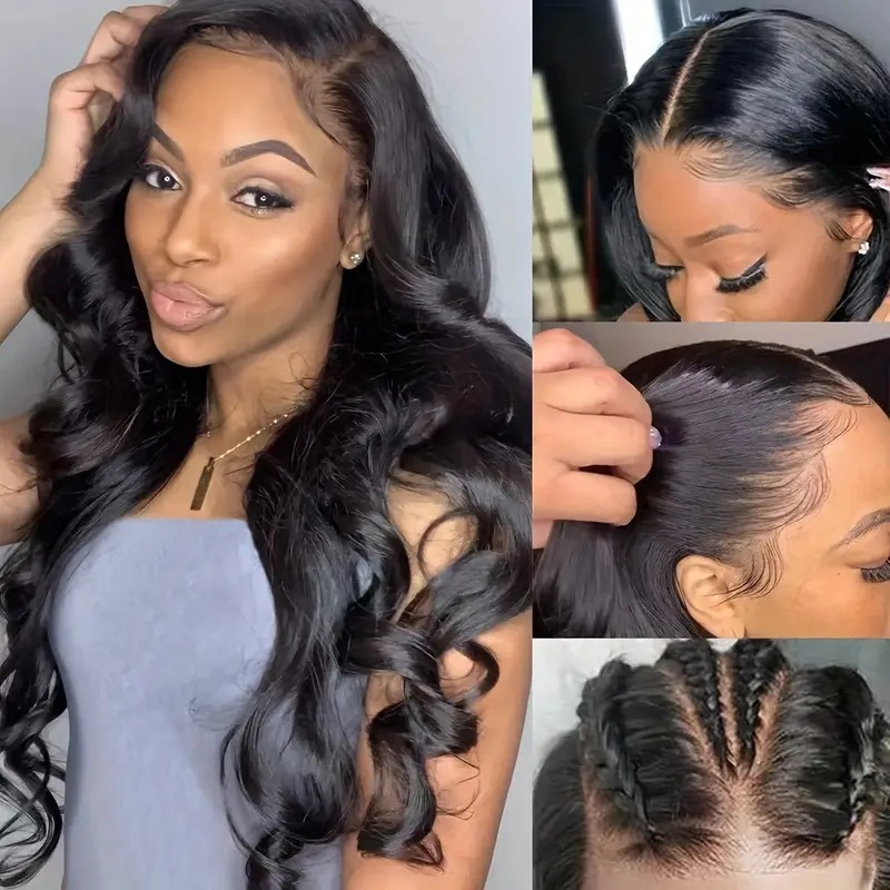 Straight Simualtion human hair wig lace front Hd Lace Hair Synthetic Wigs For Black Women Pre Plucked Brazilian 32 30 Inch 13x4 Lace Frontal