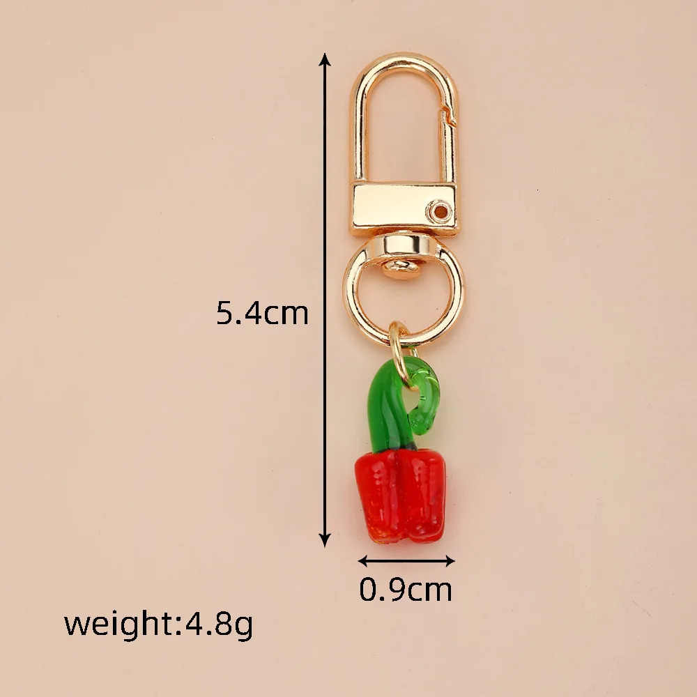 20 Fun Cartoon Simulation Food Fruits Strawberries Keychains Watermelon Cherry Pendants Decorative Keyrings 241115