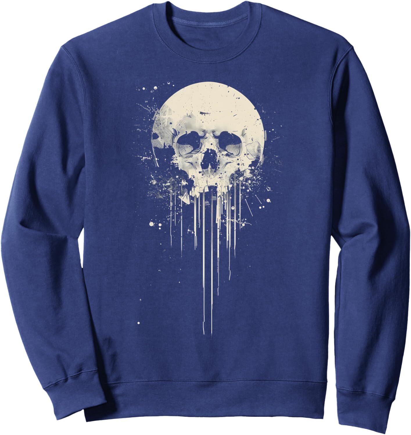 Long Sleeve Shirts for Men sweatshirt Skull Art Graphic Design Distressed Style Halloween Costume Sweatshirt T shirt Tee Streetwear Casual tops clothe