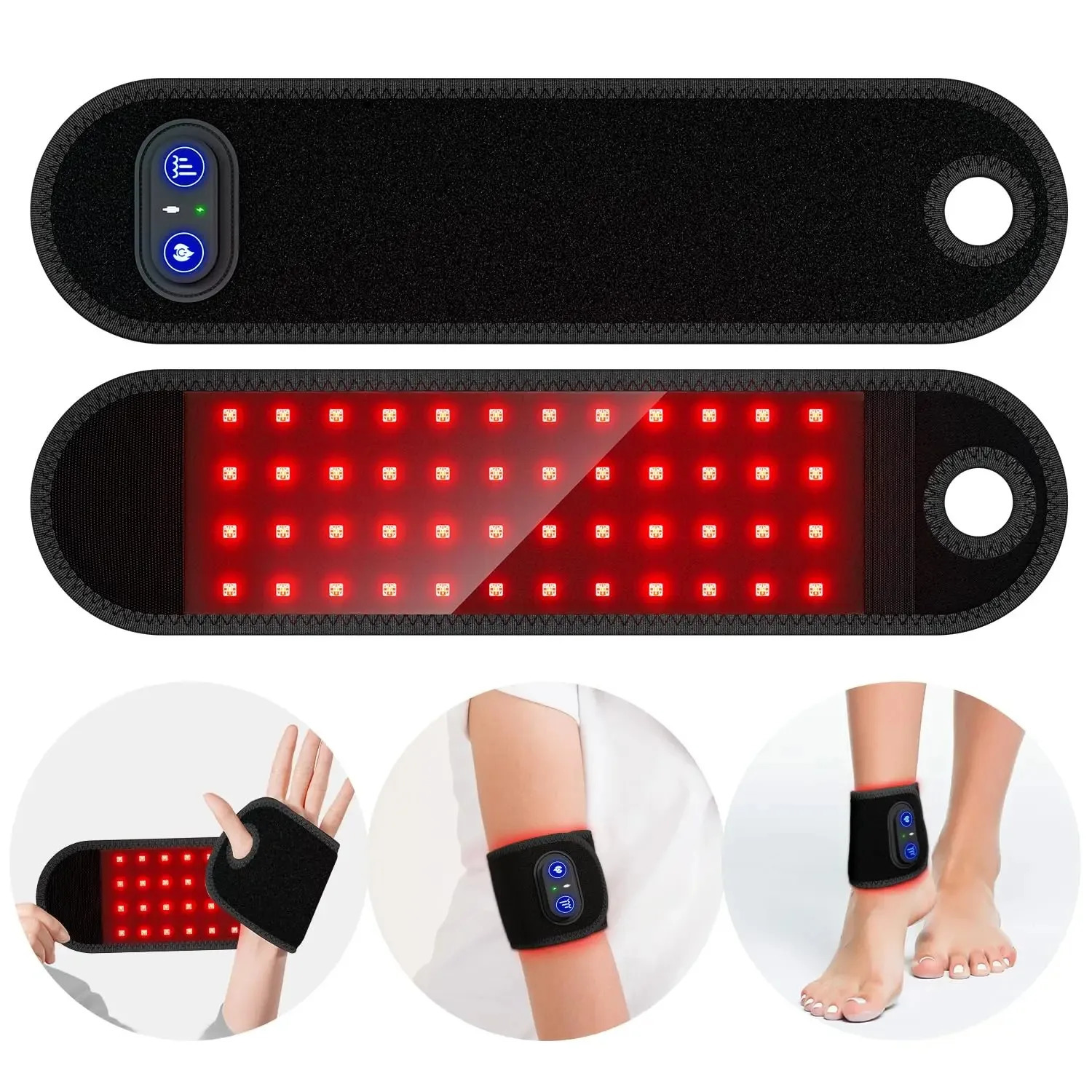 Sports wristband wearable red light therapy stand red light therapy stand wrist support stand hand massager 660nm 850nm LED lights 241114