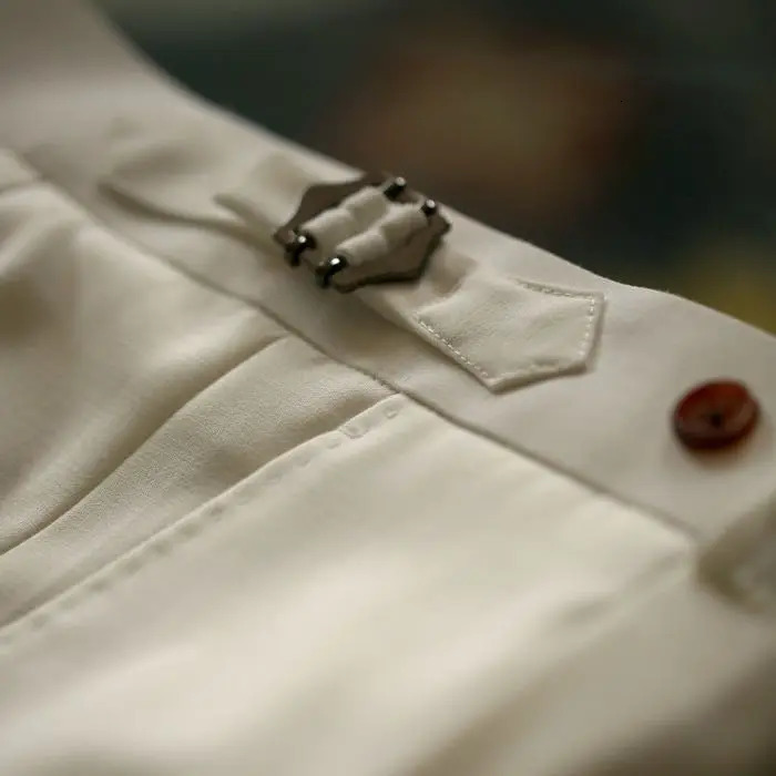 SpringSummer Mens Solid Color Set High Waist Loose Pants Business Casual Formal W117 241115