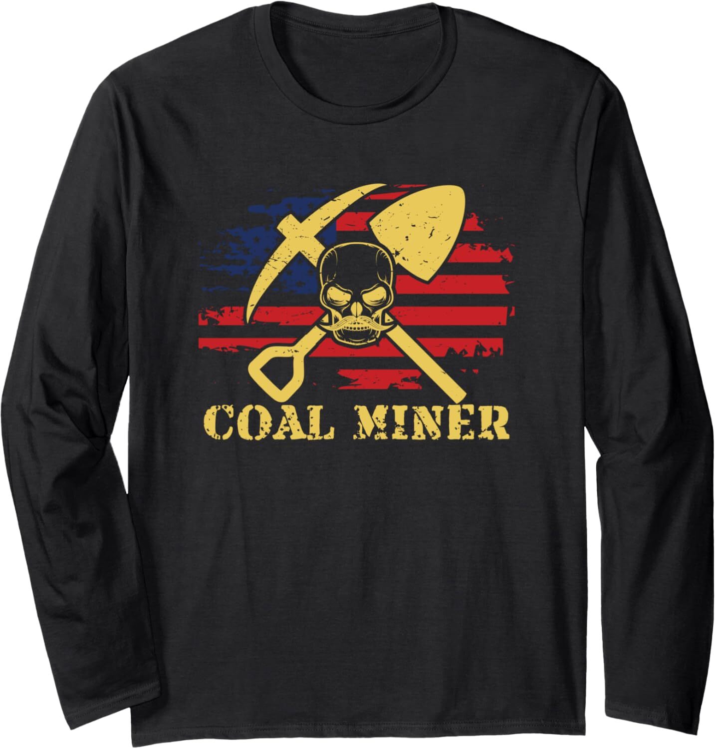Long Sleeve Shirts for Men sweatshirt Awesome American Flag Proud Coal Miner Gift Long Sleeve T-Shirt T shirt Tee Streetwear Casual tops clothes